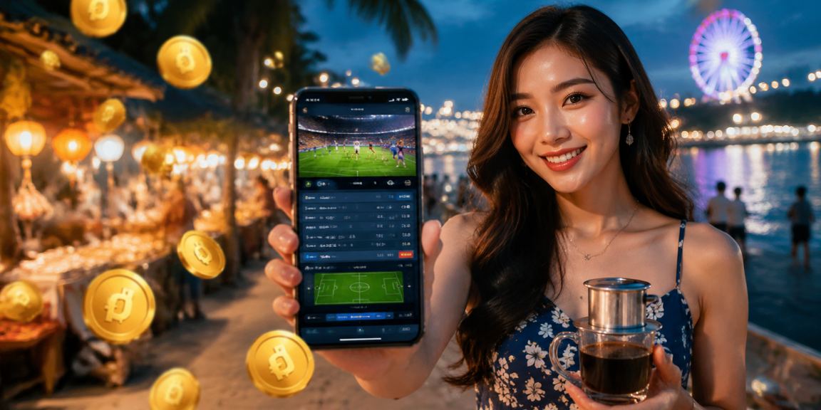Người dùng tại Phú Quốc nhâm nhi cà phê buổi sáng và theo dõi kèo thể thao trực tuyến